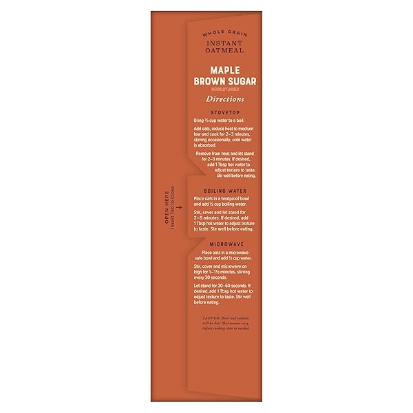 BOB’S RED MILL INSTANT OATMEAL, MAPLE BROWN SUGAR, 6 PACKETS TOTAL, NON-GMO, GLUTEN FREE, WHOLE GRAIN