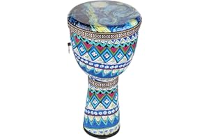 IXLEWKEMMO FF Bonfires 8.5-Inch African Drum - Durable PVC Djembe Drums Adults, Multicolor Uneteenth African Drums Percussion Instrument West African Style Djembes Music Healing Instrument for Beginner