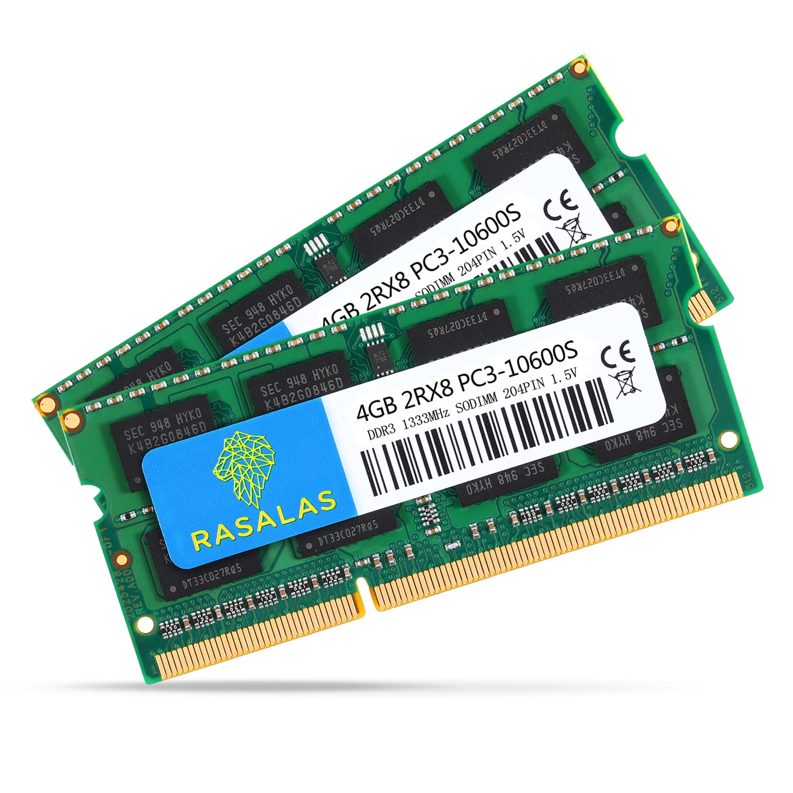 Rasalas 8GB Kit (2X4GB) PC3-10600 DDR3 1333mhz Sodimm RAM for AMD Intel Laptop, MacBook Pro 13/15/17 inch Early Late 2011, iMac 21.5 inch Mid Late 2011, 27 inch Mid 2011, Mac Mini 5,1 & 5,2 Mid