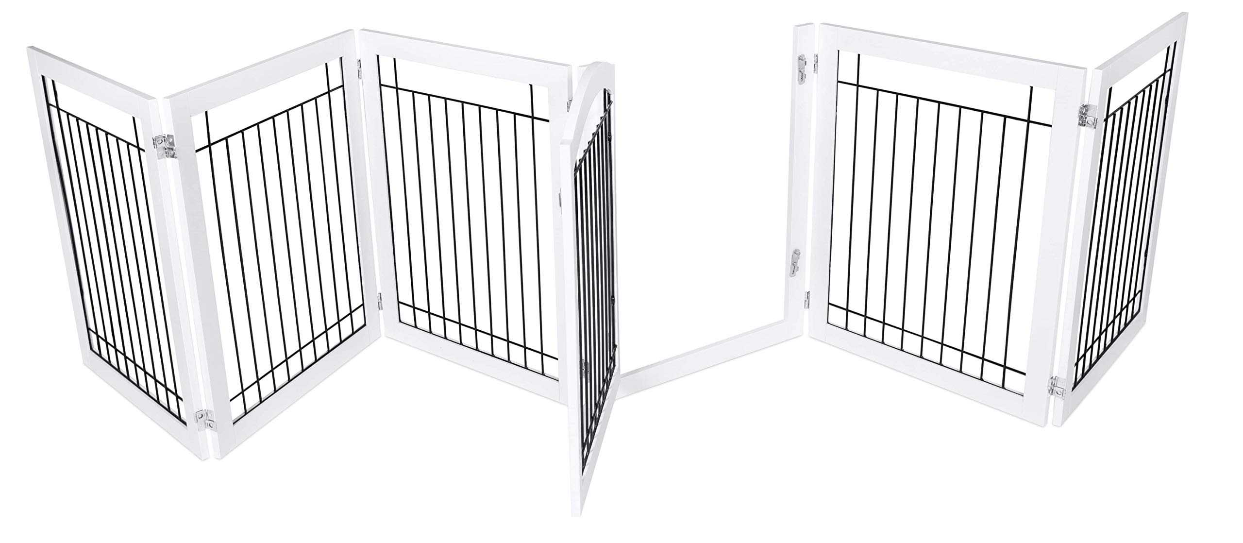 Buy BIRDROCK HOME Indoor Dog Gate with Door 6 Panel 30 Inch Tall