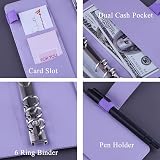HAUTOCO A6 Budget Binder with Zipper Envelopes Purple Budget Planner view 6