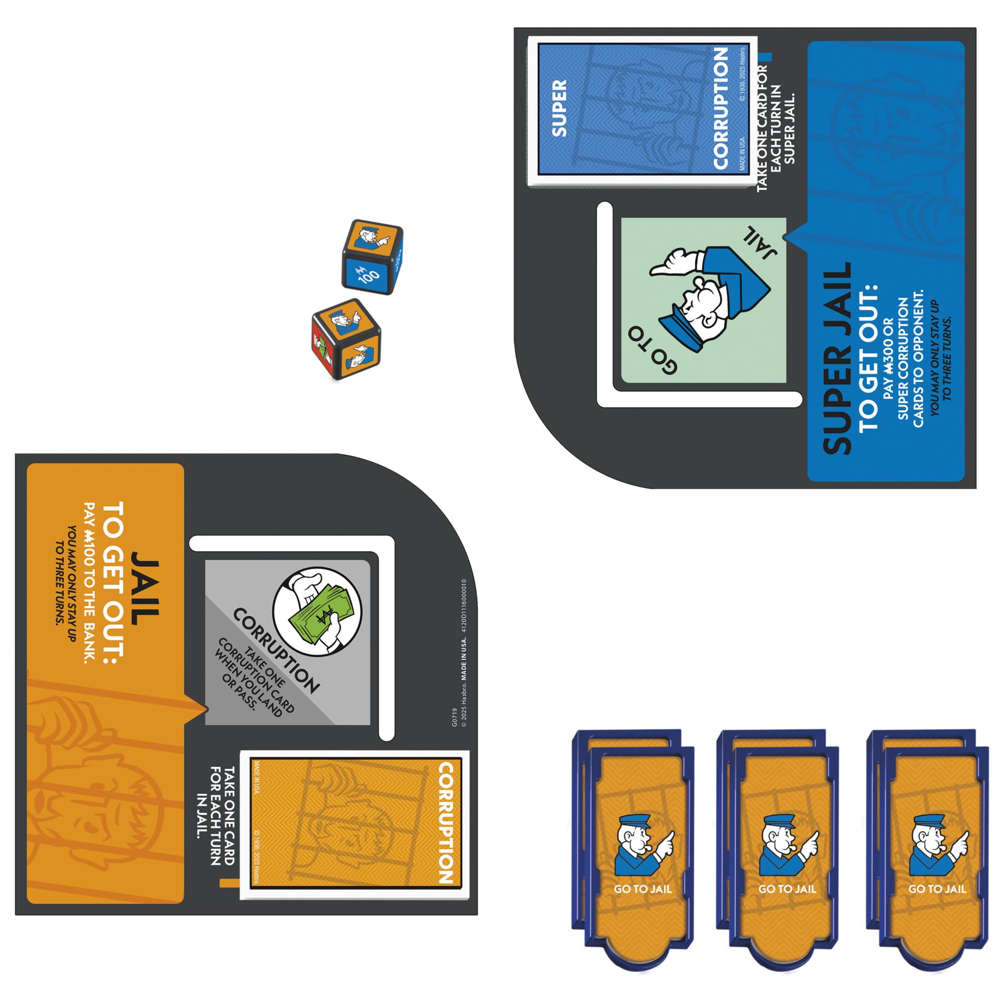 Monopoly Go to Jail Expansion | Add More Fun to Classic Monopoly Game and Play Faster | Ages 8+ | 2-6 Players | 40 Mins. | Family Board Games