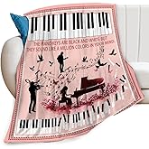 Quorant Piano Keys Throw Blanket Music Band Blankets Gifts for Stuff Decor Soft Cozy Fleece Plush Flannel for Lover 40"x50"