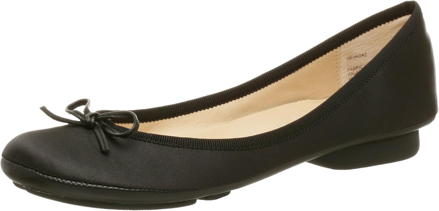Amazon.com | Me Too Women's Nevada 2 Ballet Flat, Black Satin, 9 M | Flats