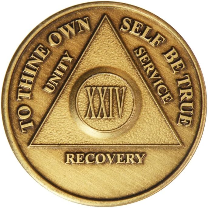 24 Year Bronze AA (Alcoholics Anonymous) Sober / Sobriety / Birthday