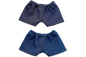 niannyyhouse 10cm 15cm 20cm Plush Doll Clothes Solid Pants Flip Over Jeans Soft Stuffed Plush Toy Dress Up Accessories (a2, 20cm)