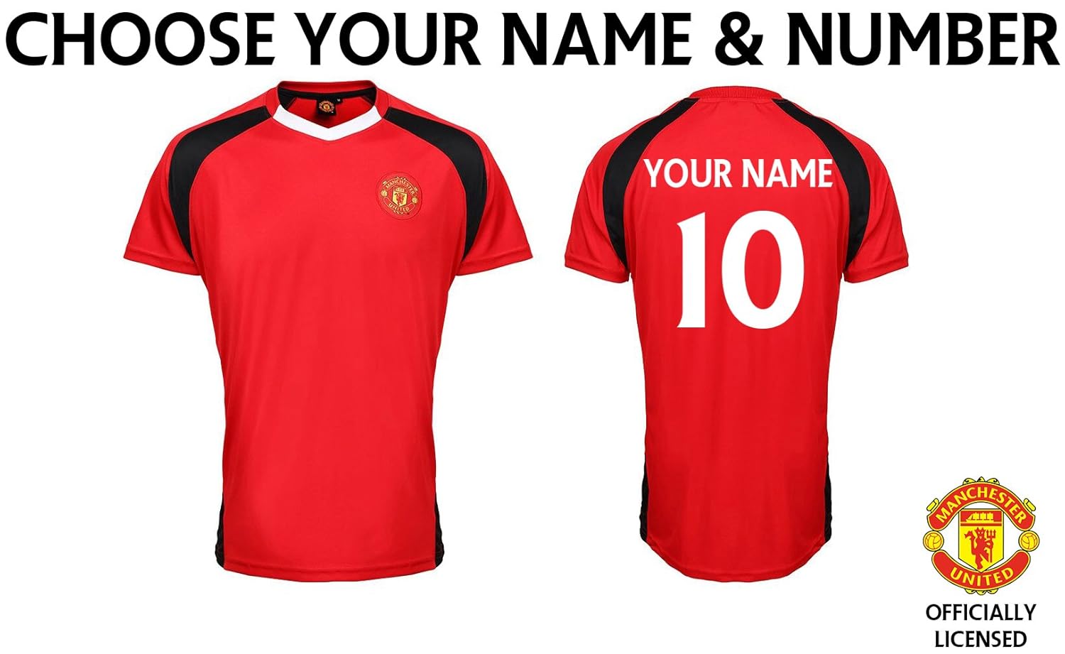 Manchester United Adults Football Club Personalised Tshirt Custom