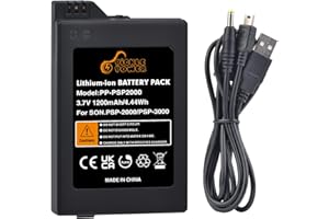 Pickle Power PSP 3000/2000 Battery with PSP Charger Cable for Sony PSP-3000, PSP-2000, PSP-3001, PSP-3002, PSP-3004, PSP-2001