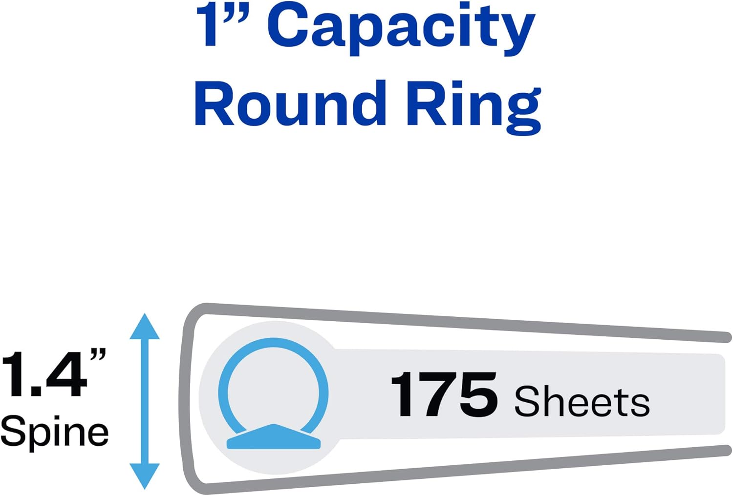 Avery Economy View 3 Ring Binders, 1" Round Rings, 1 Black Binder (05710) : Office Products