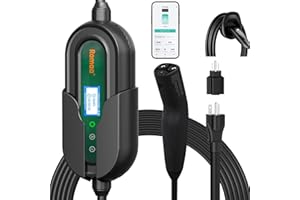 ROMAA Level 1/2 EV Charger for Tesla, WiFi APP, 16A Portable EV Mobile Charger for Tesla, 25FT Cable with 240V NEMA 6-20 Plug, 120V NEMA 5-15 Adapter,NACS Connector, Home Wall Charger for Tesla ModelY/3/S/X