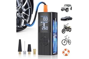 HAFULOKY Tire Inflator Portable Air Compressor, 180PSI and 3X Faster Inflation Portable Air Compressor with Digital Pressure Gauge, Cordless Air Pump with Powerful Battery, for Car, Motorcycle, Bike, Ball