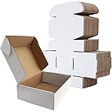 RLAVBL Small Shipping Boxes 6x4x3 White Corrugated Cardboard Box, 25 Pack