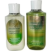 Bath & Body Works Coconut Lime Verbena Body Lotion and Body Gel Wash 2 Piece Set