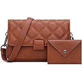 Wrangler 2 Pcs Flap Crossbody Bags for Women Detachable Dual-compaument Wallet Set