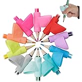 Booshow Pencil Grips - 10 Pack Kids Ergonomic Training Pencil Grippers Preschoolers Handwriting Aid Grip Set Posture Correcti
