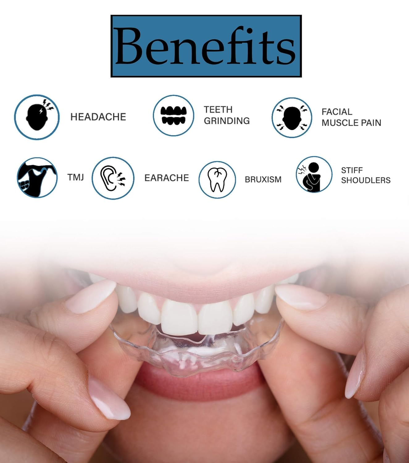 [6 en 1]Férula dental anti bruxismo - dispositivo profesional - Termosensible - nocturno - tratamiento ATM - evita el rechinar de los dientes - ...