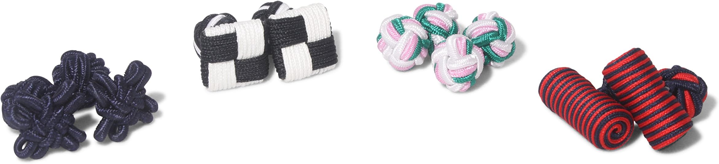 Men's Silk Knot Cufflinks Essentials Pack - 4 pairs