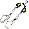 UIANSP 6’ Twin-Leg [NO Tangle] Self Retracting Lifeline ANSI Class A SRL Rebar Hooks Shock Absorber Roofing Construction Personal Fall Arrest Protection