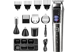 MIKLIFE Hair Trimmer,Beard Trimmer,6 in 1 Kit Electric Cordless Nose Trimmer Mens Grooming Trimmer for Beard Head Face and Bo