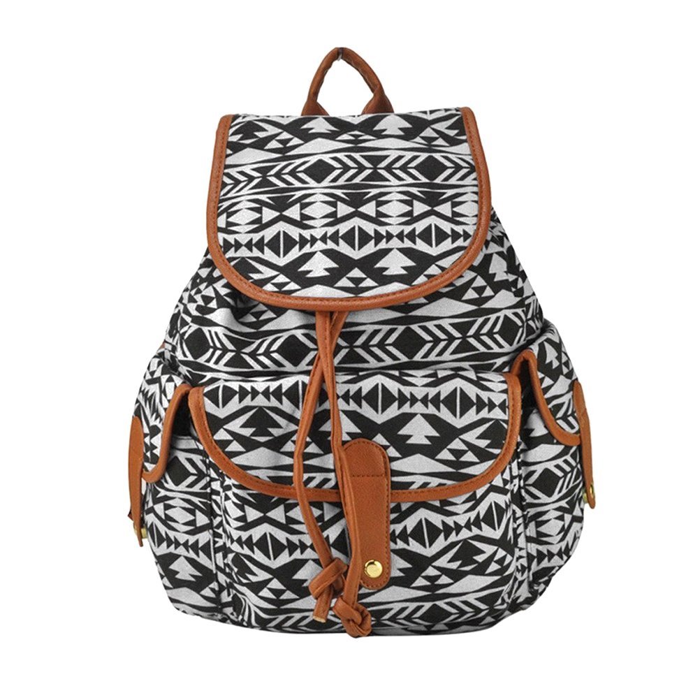 WINOMO Ragazze La s Womens con coulisse tela zaino zaino scuola Winomo Scuola di viaggio di donne ragazze Canvas Casual Borsa Zaino Zaino Zainetto 1 pezzo