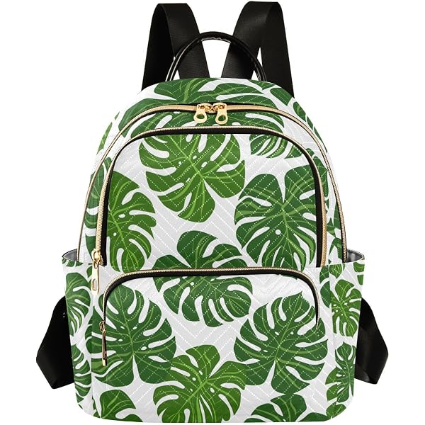 Tropical Palm Monstera Leaf Small Backpack Purse Lightweight Travel Daypack Hawaii Palm Tree Floral Backpack Cute Bookbags Laptop Bag  main image 3