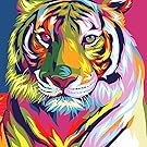 PROKTH 5D Diamond Painting Full Drill Set, DIY Diamond Art Kit, Rhinestone Embroidery Kit Mosaic Paintings Cross Stitch Home Decoration Colorful Tiger