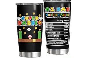 Daddio Tumbler with Lid, 20oz Stainless Steel Vacuum Insulated Gaming Daddy Coffee Mug, Dad Drinking Cup, Birthday Christmas 