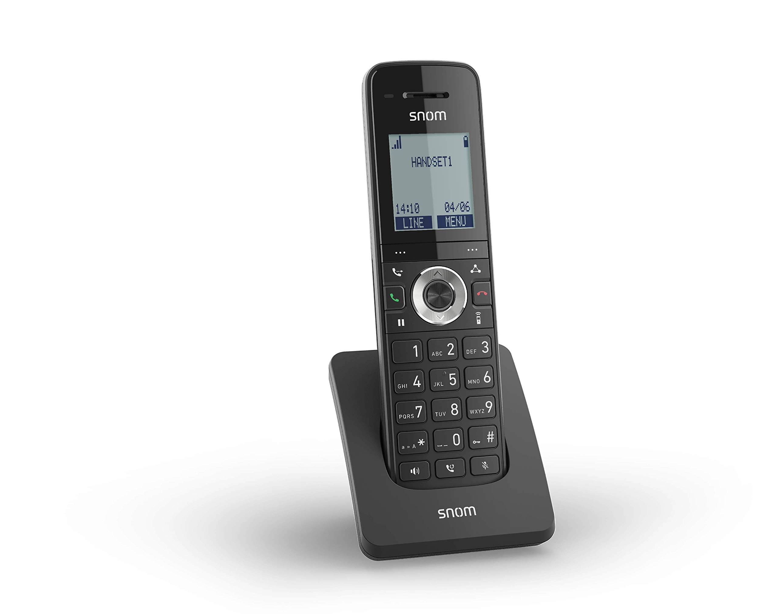 Snom M15 SOHO DECT Handset (Up To 7 Days Battery Life In Stand-by And 7 Hours Talk Time,Voicemail LED Notification Light,GAP Compatible),Black,00004363