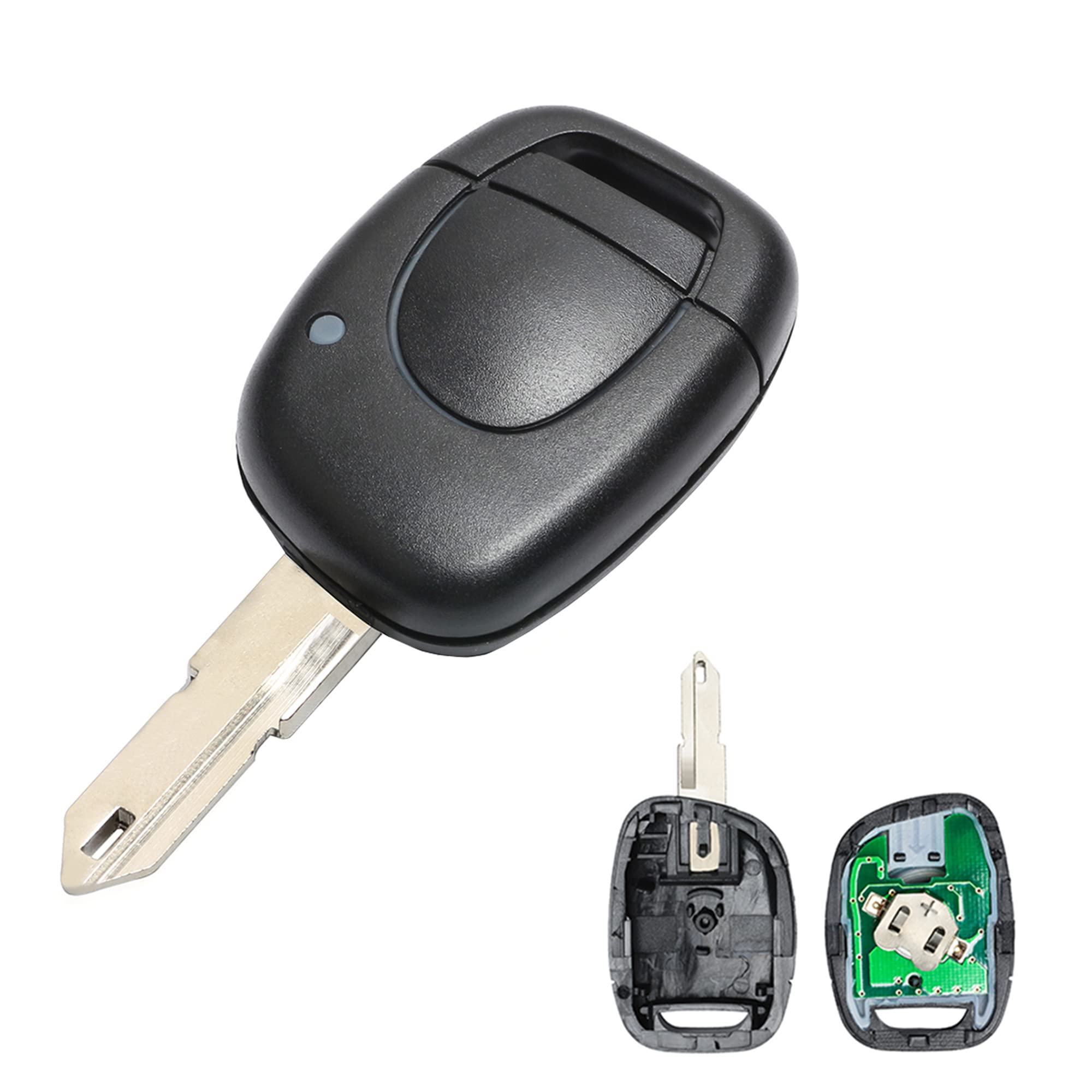 Heart Horse 433MHz Remote Key Shell Case with PCF7946 Chip NE73 Blade, Car Remote Controls Key Fob Replacements for Re-nault Clio 2 Twingo Master Kangoo (1 Button)