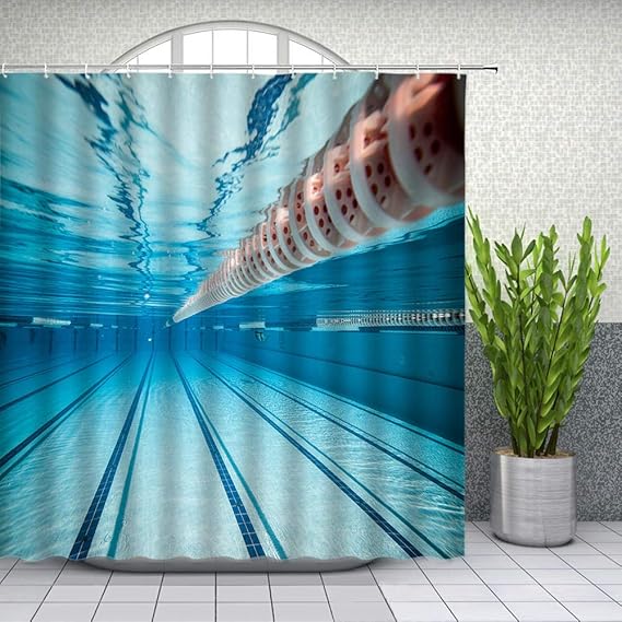 wangxiuliu Shower Curtains,Clear Swimming Pool Shower