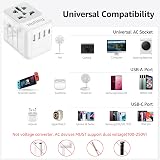 hotimy Universal Travel Adapter 4 USB C PD UK US EU AU Plug Worldwide 10A Fuses view 5