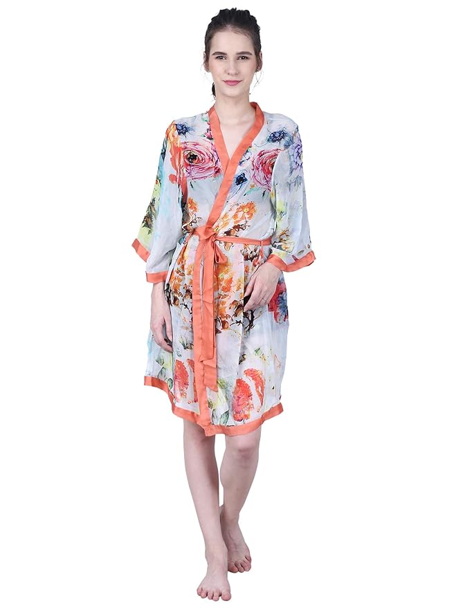 Buy Womens Sleep Robes ( Kimono ) 100% Viscose, Fluer Tropical Floral