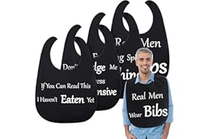 Zhanmai 4 Pcs Funny Adult Bibs for Women Elderly Men Adjustable Washable Dining Clothing Protectors Gifts for Eating Feeding