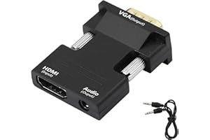 YACSEJAO HDMI to VGA Adapter，with Audio 1080P HDMI Female to VGA Male Converter Adapter 3.5mm Audio Cable for TV Stick, Roku,