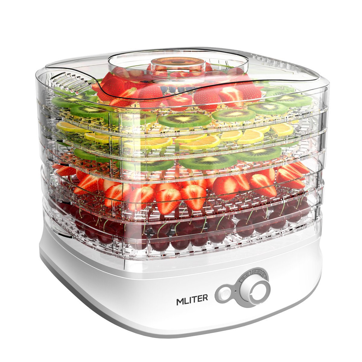 MLITER Electric Food Dehydrator Machine 500W Fruit&Vegetable Dryer with 5  Tray and Adjustable Temperature Control White: Amazon.co.uk: Kitchen & Home
