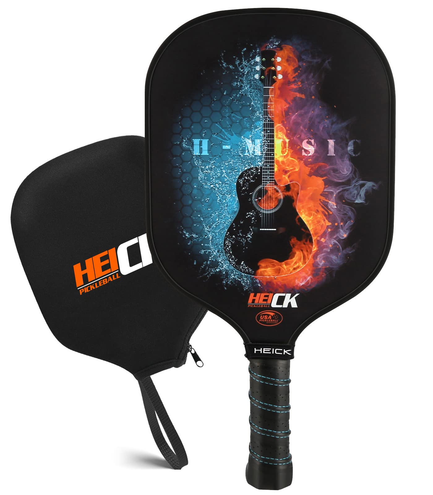 HEICK Pickleball Paddle with Spin Grit,USA Pickleball Approved,for Beginner to Advanced Player,Graphite Face,Polypropylene Honeycomb Core,5”Handle,US Major Brand OEM Factory Direct Sales H-MusicG2