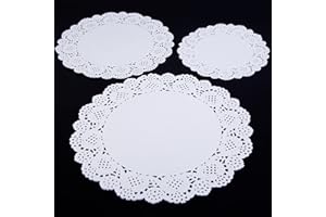 HAKSEN 36 PCS Paper Lace Doilies Combo,Pack 12 Each 6.5", 8.5", 10.5"