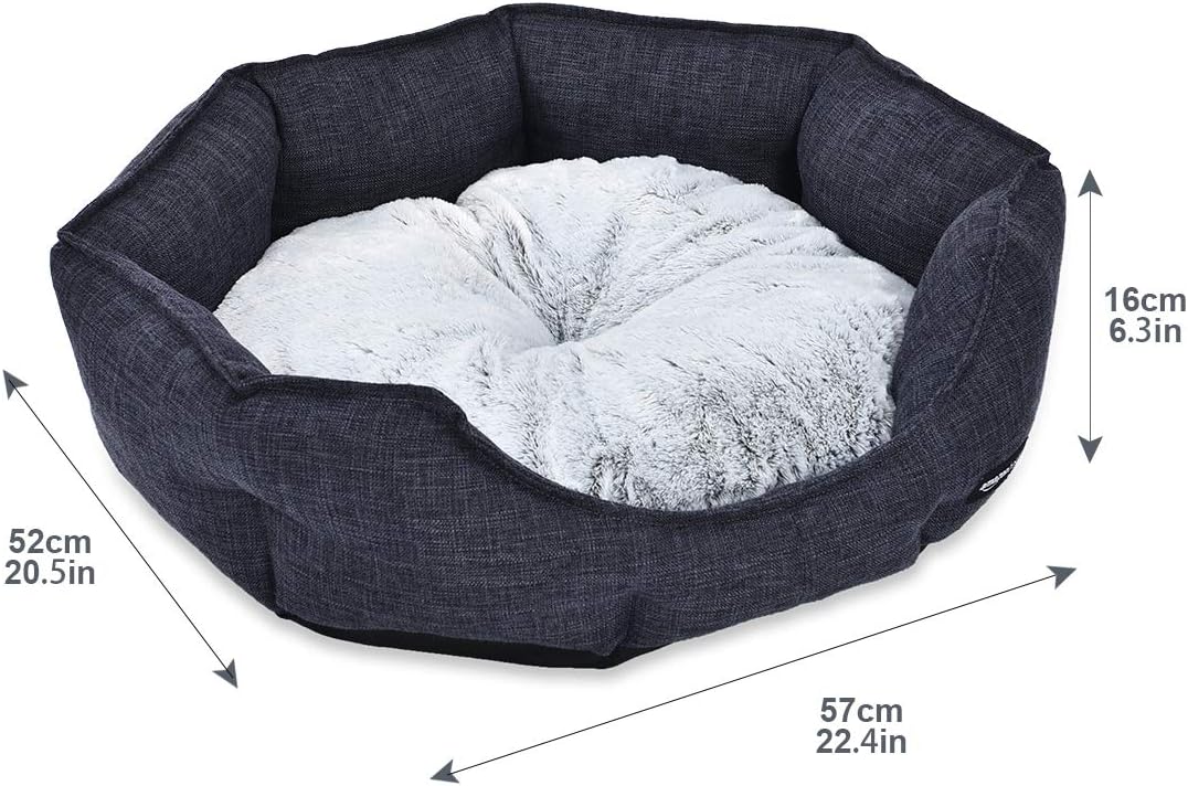 Basics Cuddler Pet Bed For Cats or Dogs - Soft and Comforting - Medium, Grey : Pet Supplies