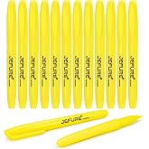 JEFURE 12 Pcs Highlighters, Chisel Tip, Yellow | Bible Highlighters, Quick Dry, for Studying, Note-Taking, College, Teacher &amp; Student Supplies