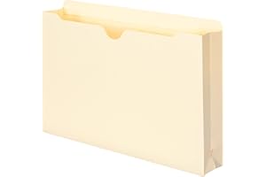 Smead File Jackets, 20-Pack, Legal Size, Straight-Cut Reinforced Tab, 2-Inch Expansion, Manila, Secure Closed-Side Filing for