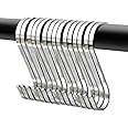 YourGift 20 Pack Flat S Hooks Stainless Steel 3 inches S Shaped Hanging Hooks for Kitchen, Bathroom, Bedroom and Office (Medium)