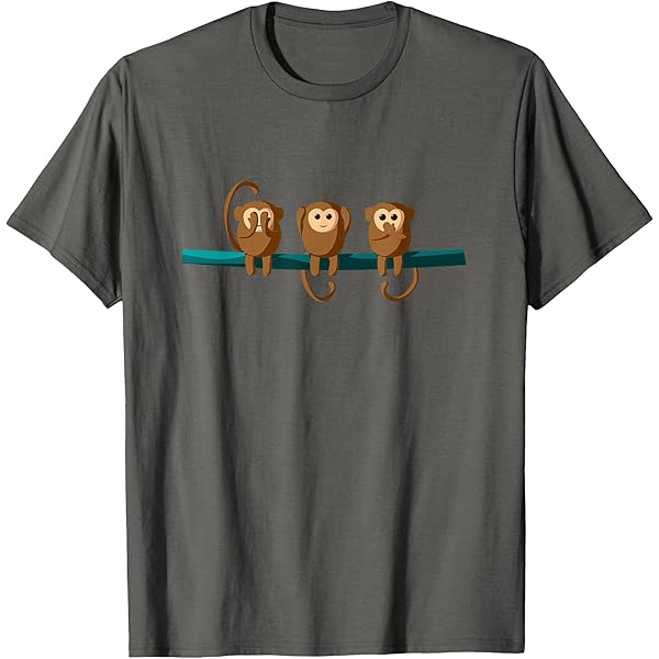 Amazon.com: 3 Monkeys Cartoon Three Wise Monkeys T-Shirt
