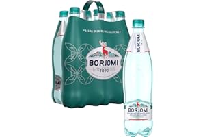 BORJOMI Sparkling Mineral Water, Bottled from Georgian Volcanic Springs, Naturally Carbonated, Plain, Unflavored, Plastic Bottles, 25.3 fl oz, 6 Pack