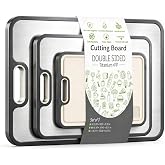 Titanium Cutting Board Set of 3,Cutting Board for Kitchen,Dual Sided Titanium &amp; PP Food-Grade,Chopping Boards with Juice Groove for Hygienic Fresh Meat Vegetable Prep,Extra Large (M/L/XL)
