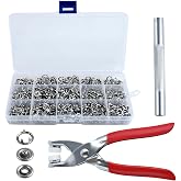 LEONTOOL Grommet Eyelet Pliers Kit 200 Sets 10mm, with Fastener Pliers | Metal Snaps Buttons, Storage Box, For Fabric Leather Belt Shoes Clothes, Fabric Snaps Clothing Snaps Fasteners Kit