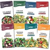 Pocket Flavors Low Calorie Salad Dressing - Balsamic, Caesar, Greek, Honey Ginger, Honey Mustard, Italian, Mango Poppy, Very Berry - Small, 8 Count Variety Pack