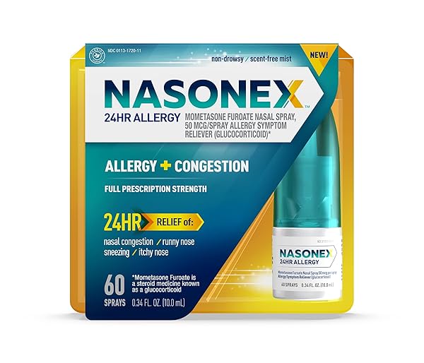 NASONEX 24HR ALLERGY NASAL SPRAY, NON-DROWSY, SCENT-FREE MIST,...