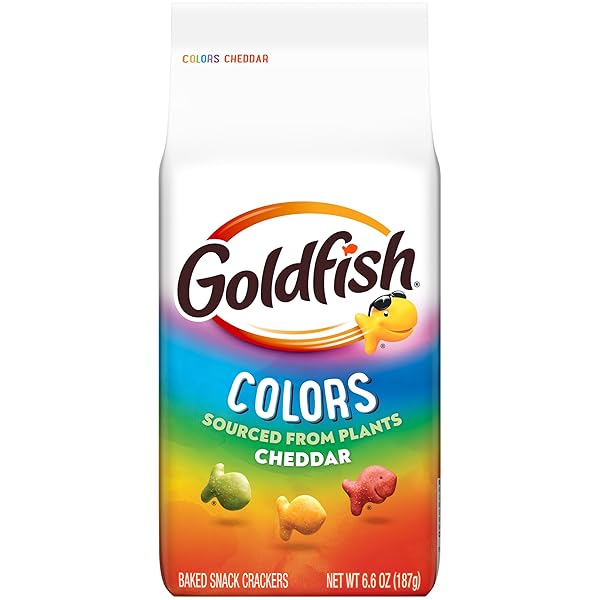 GOLDFISH COLORS CHEDDAR CHEESE CRACKERS, BAKED SNACK CRACKERS, 6.6 OZ BAG