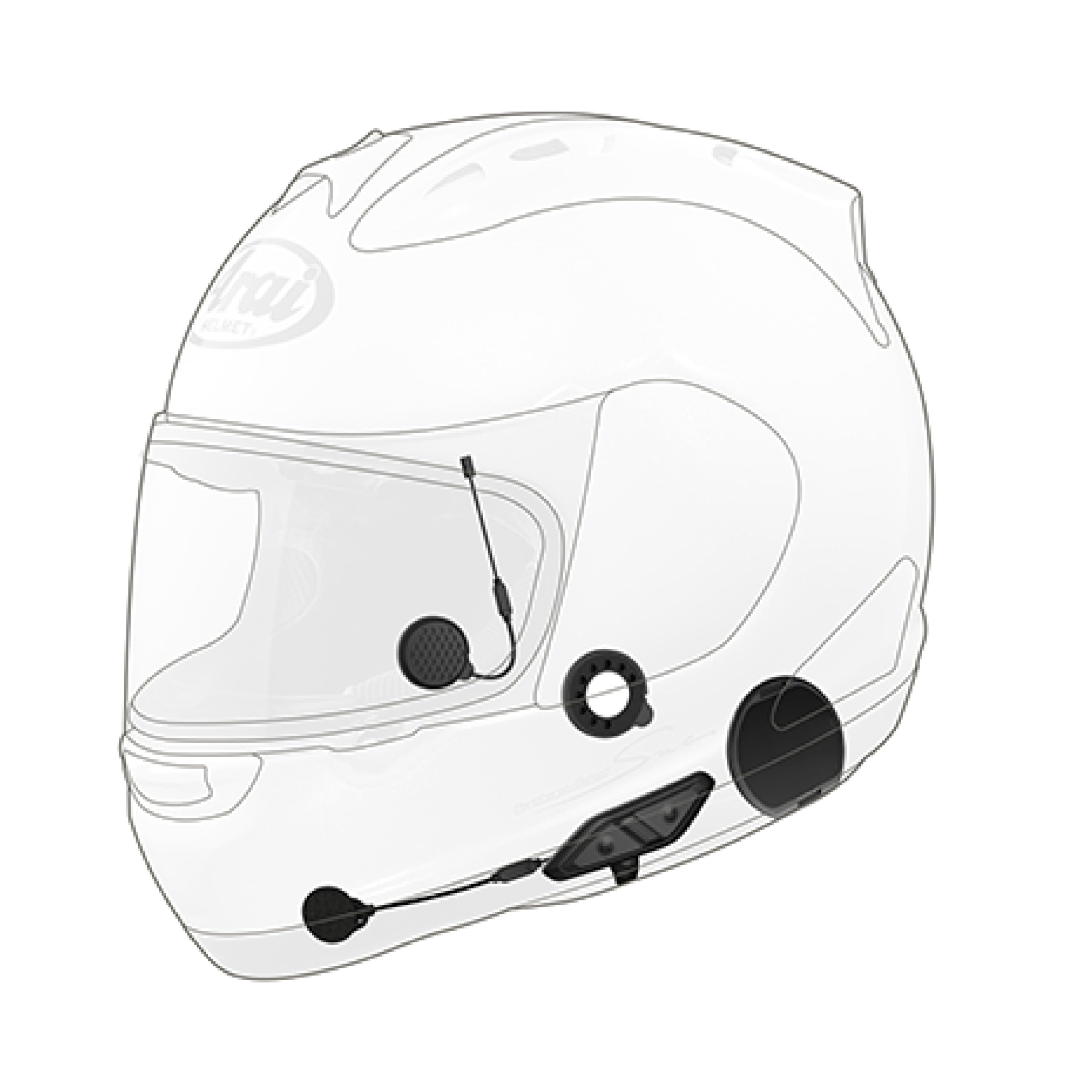 Sena 10U Motorcycle Bluetooth Communication System with Remote Control for Arai Full-face Helmets