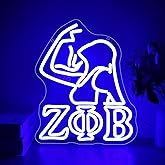 Zpb Sorority Neon Sign for Wall Decor Dimmable Zpb Sorority Neon Light Suitable for Gathering Party Living Room Bedroom Birthday Gift for College Students Light Up Sign for College Size12.9*10.7In(P150)